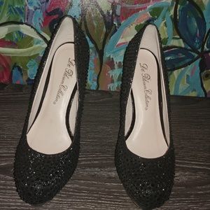 Black beaded heels